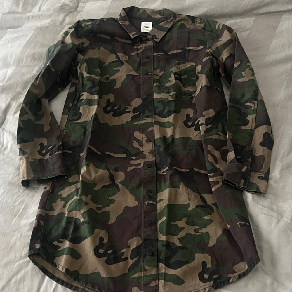 Vans Green Camouflage Long Sleeve Shirt